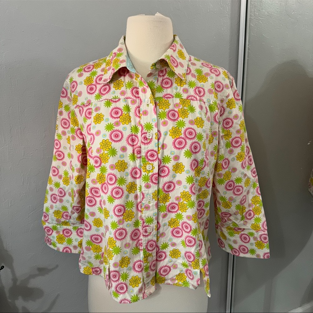 Y2K Floral Button Down